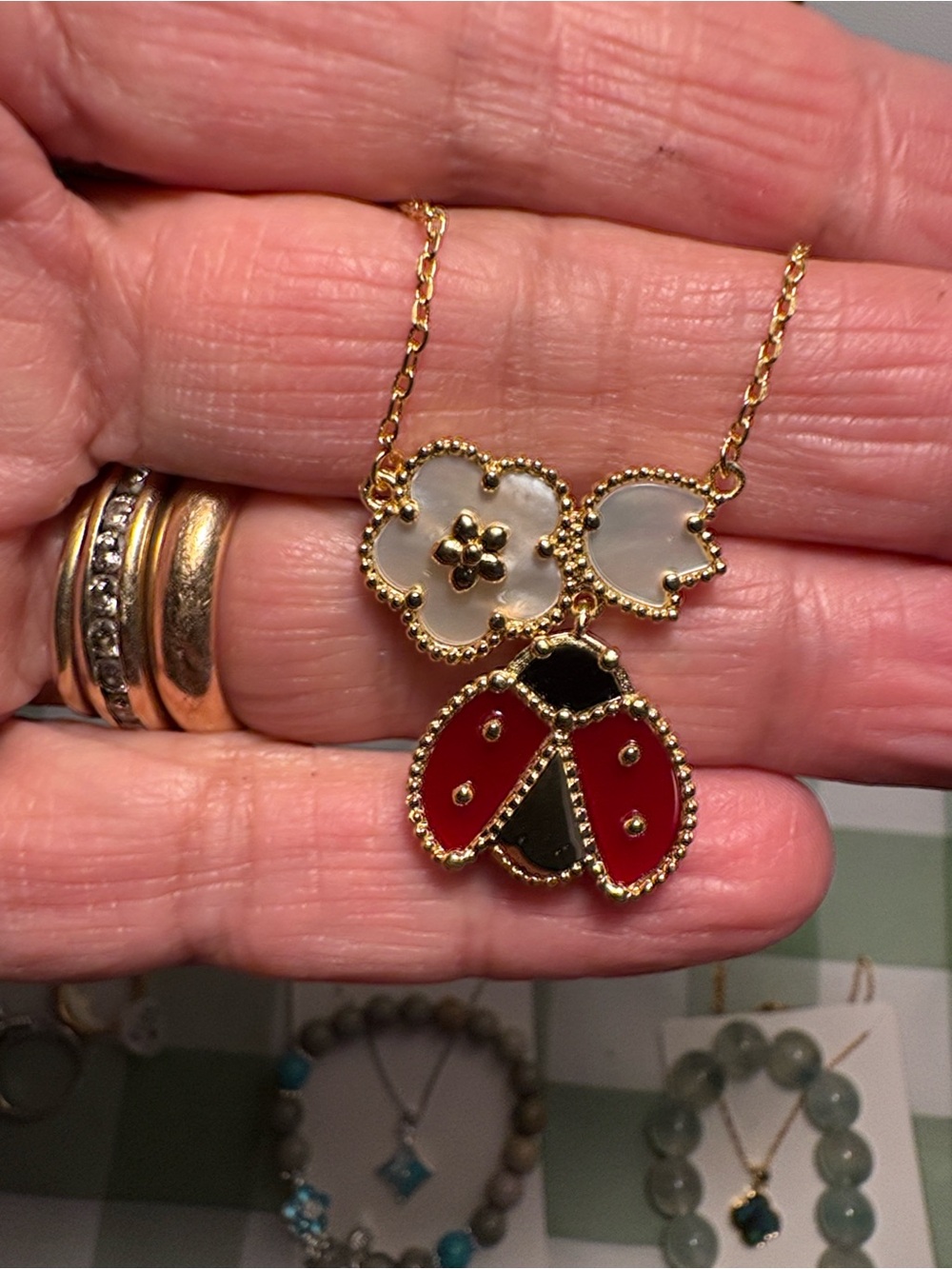 Ladybug Necklace&Earring Set - Picture 4 of 4